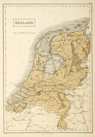 Holland. - Antique Map from 1863