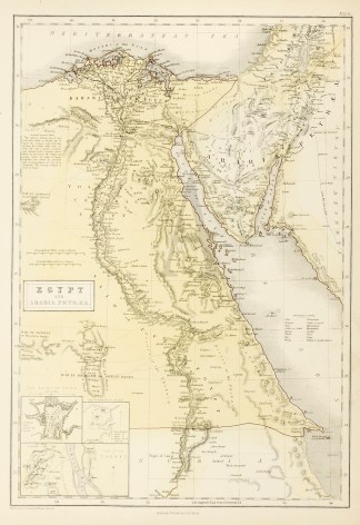Egypt and Arabia Petraea - Antique Map from 1851