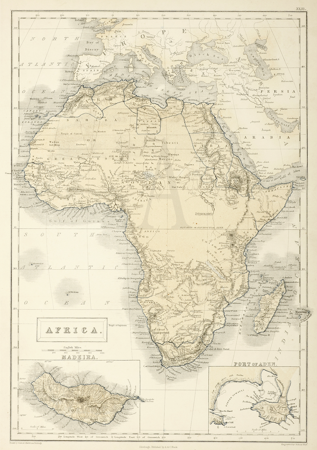 Africa - Antique Print from 1859