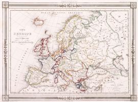Carte de L'Europe - Antique Map from 1846