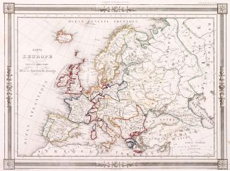 Carte de L'Europe - Antique Map from 1846