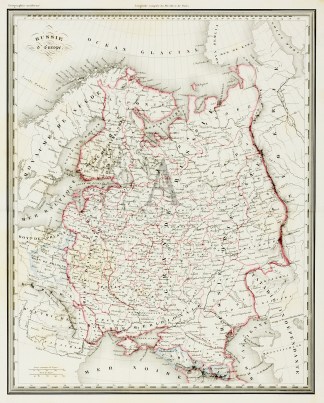 Russie d'Europe - Antique Map from 1834