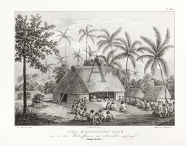 Der Hauptling Palu wie er die Stabsofficiere des Astrolabs empfangt. (Tonga-Tabu)