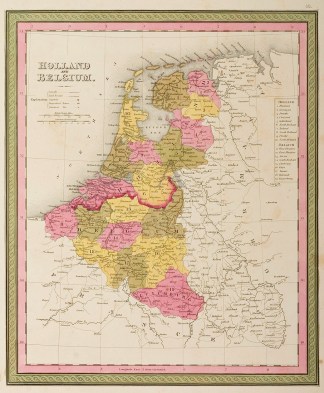 Holland and Belgium - Antique Map from 1847