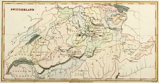 Switzerland. - Antique Map from 1863