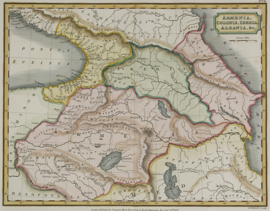 Armenia, Colchis, Iberia, ALbania, & c. - Antique Print from 1821