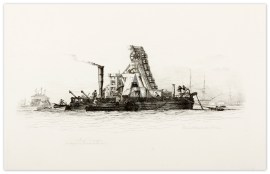 Mud Dredger for deepening Portsmouth Harbour.