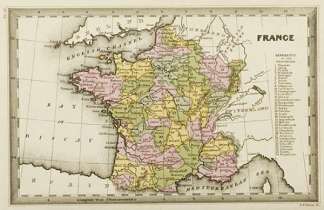 France - Antique Map from 1820