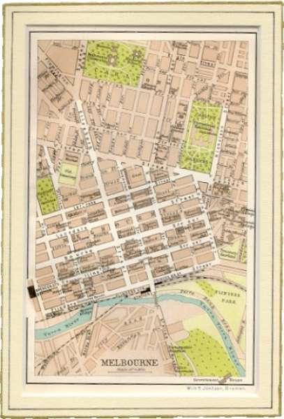 Melbourne - Antique Print from 1895