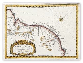 Carte de la Guyane …. South America