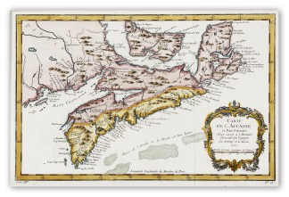 Carte de L’Accadie et Pays Voisins Canada