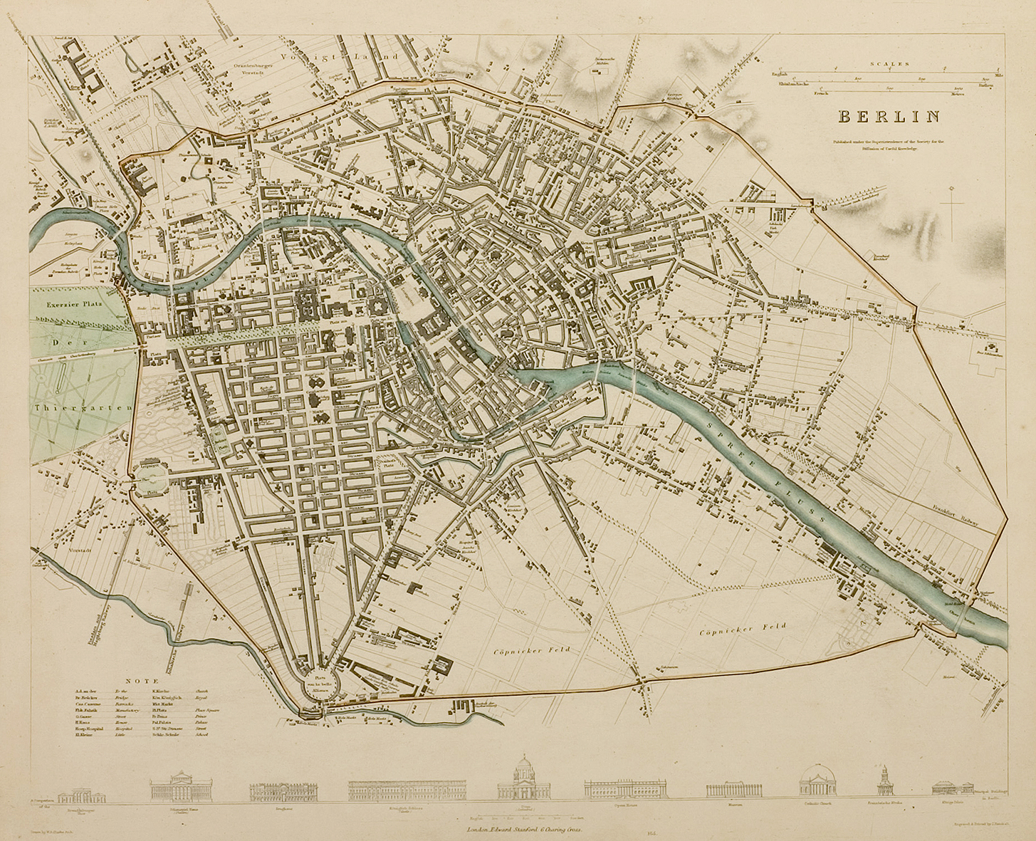 Berlin - Antique Map from 1850
