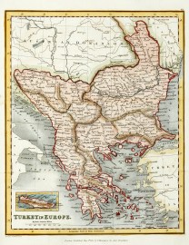 Turkey In Europe - Antique Map from 1827