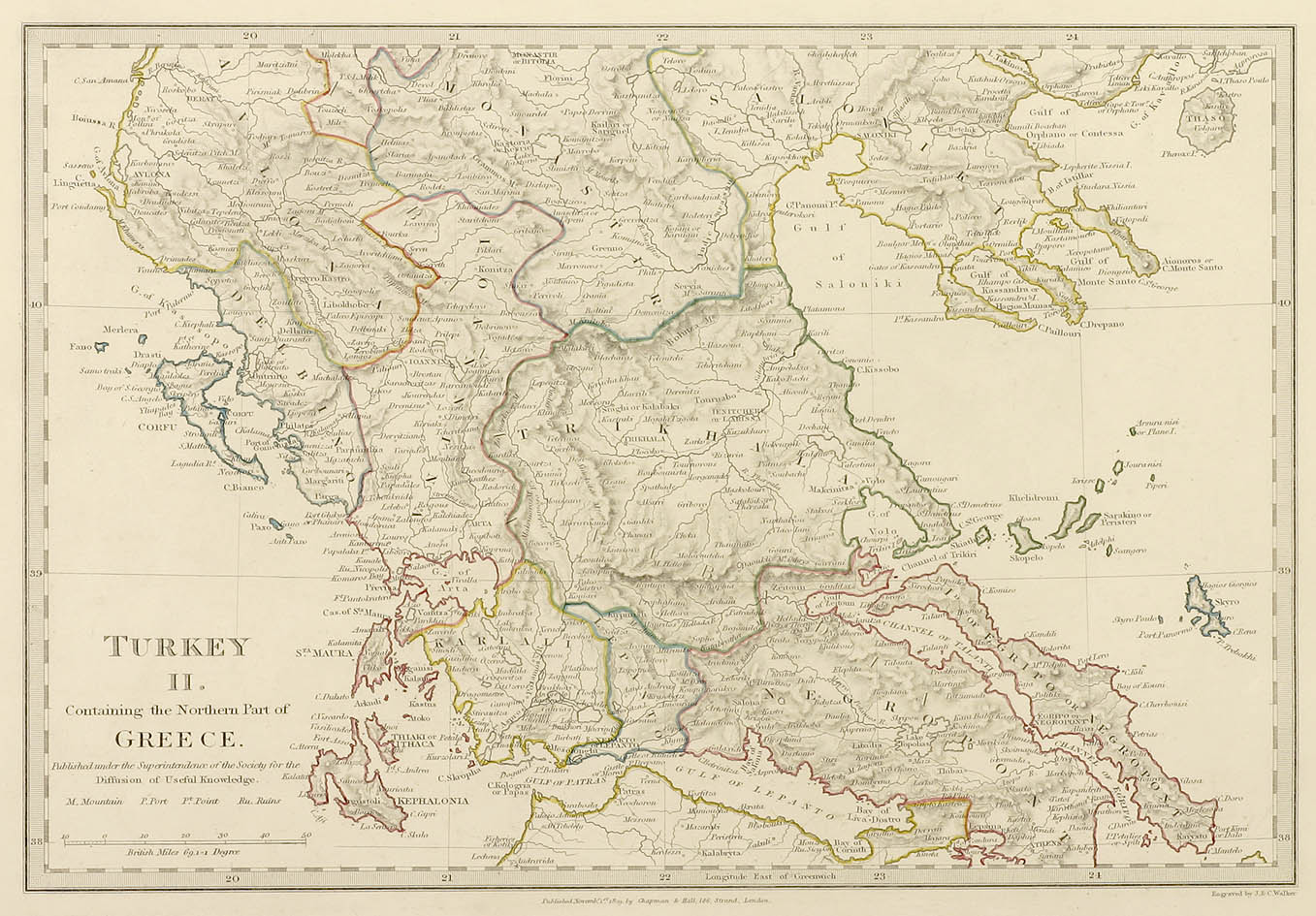 Turkey II. Containing the Northern Part of Greece. - Antique Map from 1829