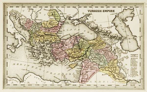 Turkish Empire - Antique Print from 1836