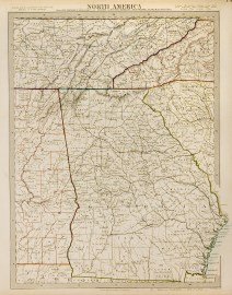 North America Sheet XII, Georgia with parts of North and South Carolina, Tennessee, Alabama and Florida.