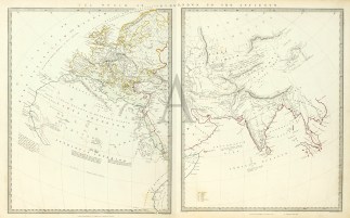 The World as known to the Ancients - Antique Map from 1845