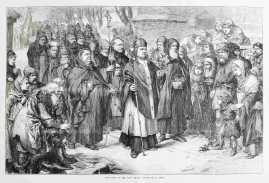 Procession of the Holy Thorn. - Antique Print from 1877