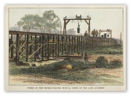 Works at the Murray-Bridge, Echuca, Scene of the Late Accident.
