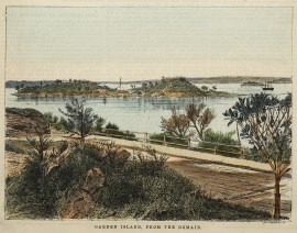 Garden Island, from the Domain. NSW - Sydney