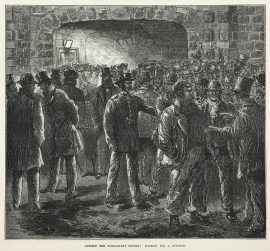 Outside the Parliament Houses: Waiting for a Division.