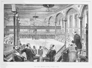 The New Masonic Hall Consecration. - Antique Print from 1881