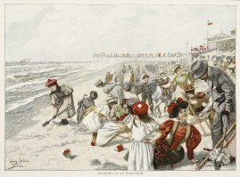 Strandleben vor der Victoria-Halle. Beach scenes