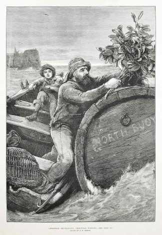 Christmas Decorations: Christmas Morning. - Antique Print from 1879