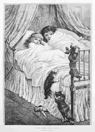 "Here comes Santa Claus!" - Antique Print from 1891