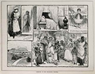 Sketches at the Children's Hospital. - Antique View from 1884