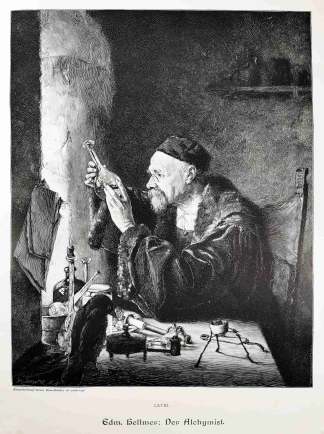 Der Alchymist. - Antique Print from 1895
