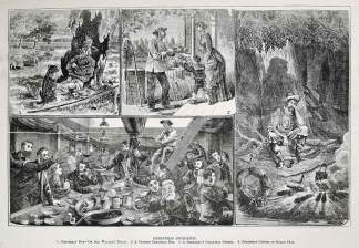 Christmas Incidents. - Antique Print from 1883