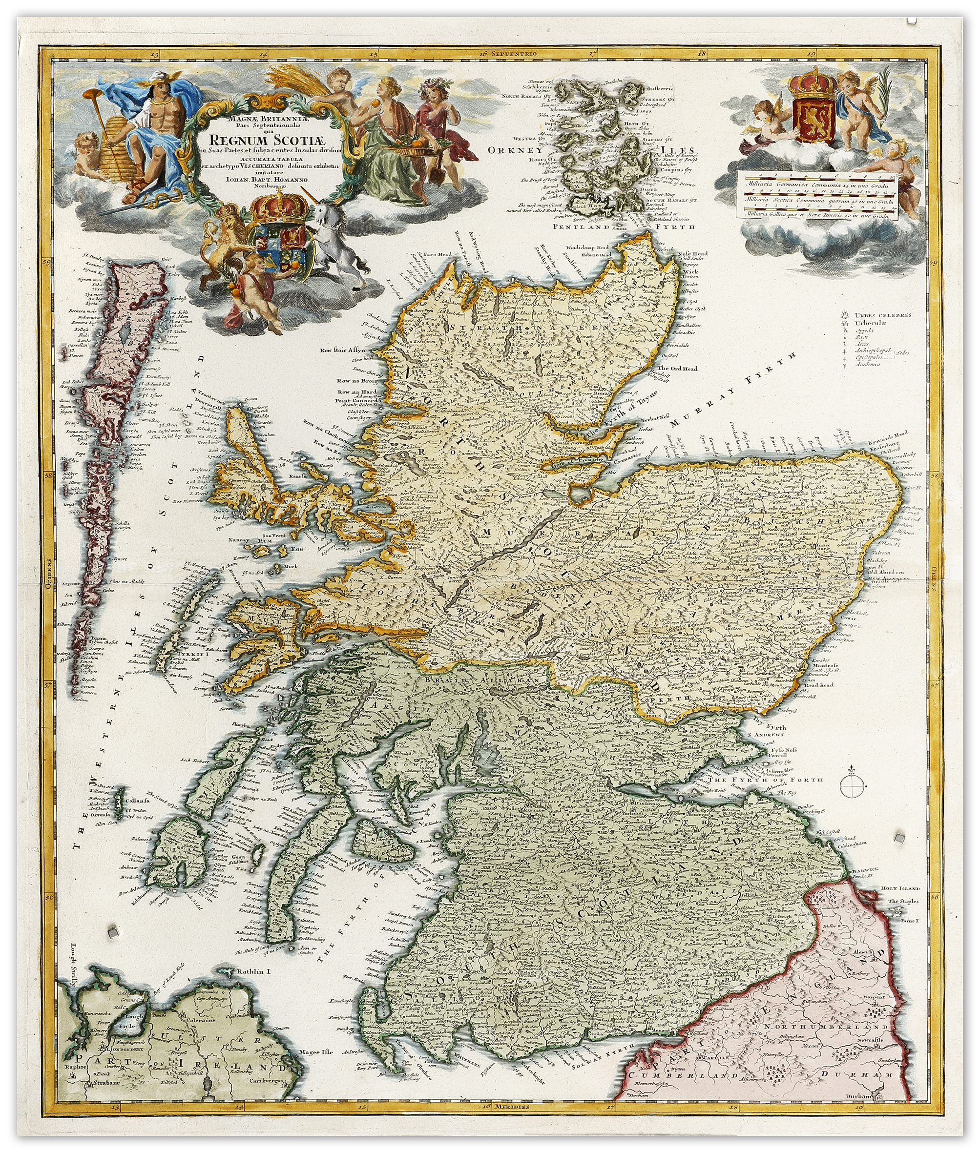 Magnae Britanniae Pars Septentrionalis qua Regnum Scotiae.... - Antique Map from 1710