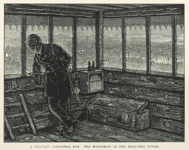 A solitary Christmas Eve: the watchman in the fire-bell tower.