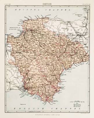 Devon - Antique Map from 1903