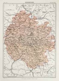 Hereford - Antique Map from 1903