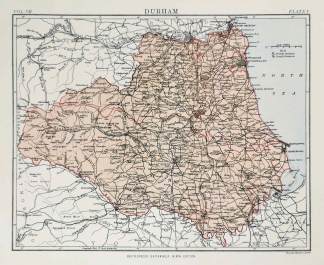 Durham. - Antique Map from 1903