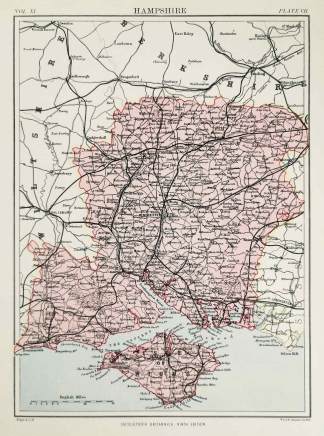 Hampshire - Antique Map from 1903