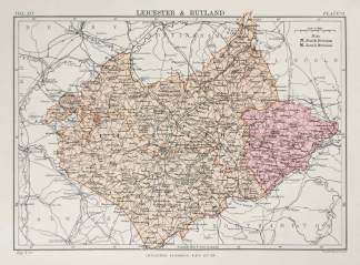Leicester & Rutland. - Antique Map from 1903