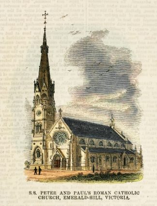 S.S. Peter and Paul's Roman Catholic Church, Emerald-Hill, Victoria. - Antique View from 1872