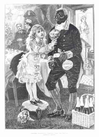 Christmas Decorations: Christmas Night. - Antique Print from 1879