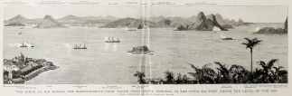 The scene at Rio during the bombardment: view taken from SAnta Thereza, in the town, 200 feet above the level of the sea. - Antique View from 1893