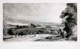 Autumnal Sun Set - Antique Print from 1855