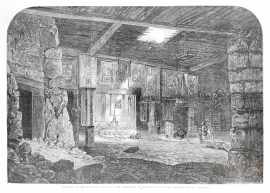 Interior of the Buddhist Temple in the Monastery of Mangang, at Gnari Khorsum, Thibet.