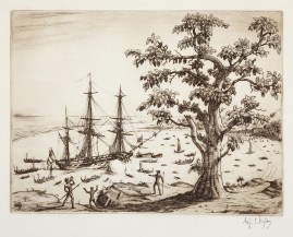 [H.M.S. Dolphin arriving at Tahiti, 24 June, 1769]