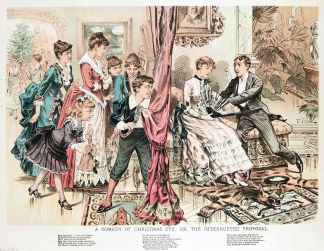 A comedy of Christmas Eve; or, the interrupted proposal. - Antique Print from 1888