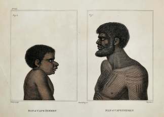Boy of Cape Diemen. Man of Cape Diemen - Antique Print from 1800
