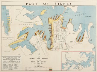 Port of Sydney. Map Showing Main Wharfag… MAPS & GLOBES