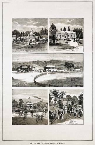 a-artists-jottings-round-adelaide-artist-albert-charles-cooke-1836-1902 - Antique View from 1890