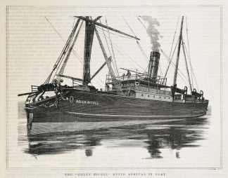 The "Helen Nicholl" After Arrival in Port. - Antique Print from 1887